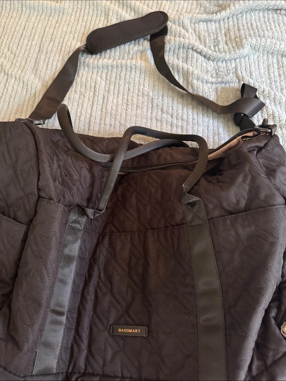 Bagsmart Large Black Quilted Travel Duffel Bag
